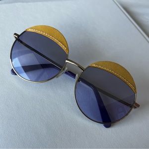 Loewe Round Leather Sunglasses